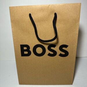Hugo Boss Gift Bag New Logo Brown Craft Small 8.5in X 4in Valentines Birthday